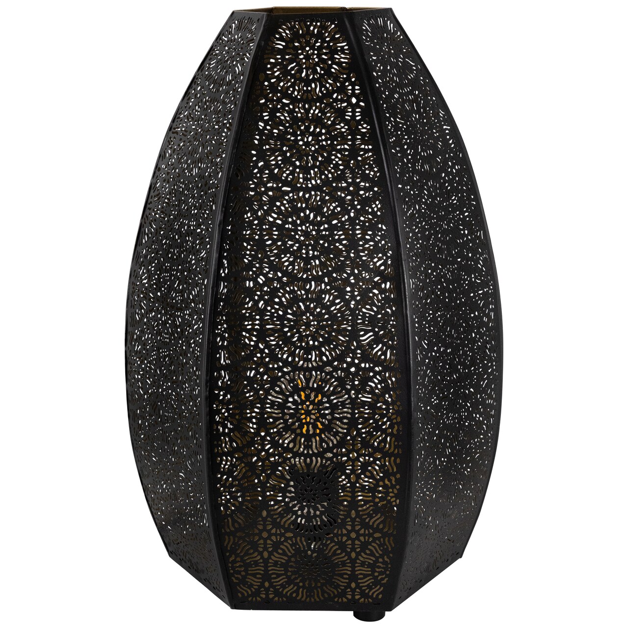 Northlight Laser-Cut Moroccan-Style Mandalas Iron Table Lamp - 15.75" - Black